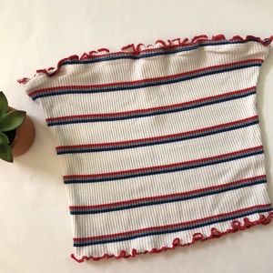 Love Republic red white blue striped tube top